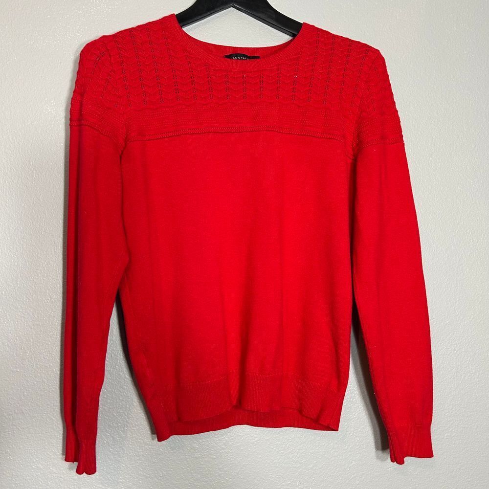 Ann Taylor Red Crew Neck Sweater